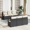 vidaXL Ensemble de canap&eacute; de jardin avec coussin 7 pcs Noir Poly rotin