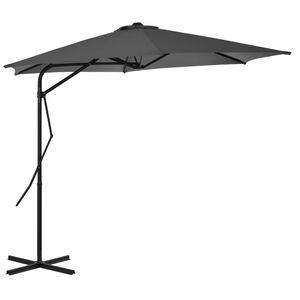 vidaXL Parasol d'ext&eacute;rieur avec poteau en acier 300 cm Anthracite