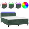 vidaXL Sommier &agrave; lattes de lit avec matelas LED Vert fonc&eacute; 140x190 cm