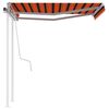 vidaXL Auvent manuel r&eacute;tractable avec poteaux 3x2,5 m Orange et marron