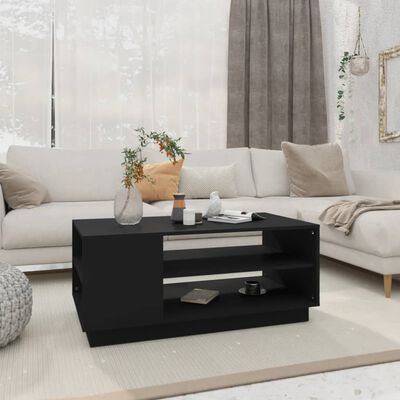 vidaXL Table basse noir 102x55x43 cm bois d'ingénierie