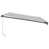 vidaXL Auvent manuel r&eacute;tractable avec LED anthracite blanc 500x350 cm