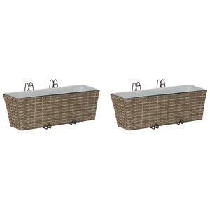 vidaXL Garde-Corps 2 pc Gris 50 x 17 x 17 cm m&eacute;tal