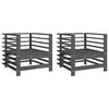 vidaXL Chaises de jardin lot de 2 gris bois massif de pin