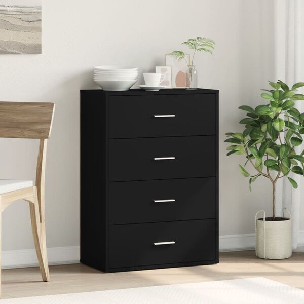 vidaXL Buffet noir 60x31x84 cm bois d'ing&eacute;nierie