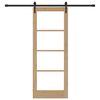 vidaXL Porte coulissante Naturel et Noir 78 x 202 cm