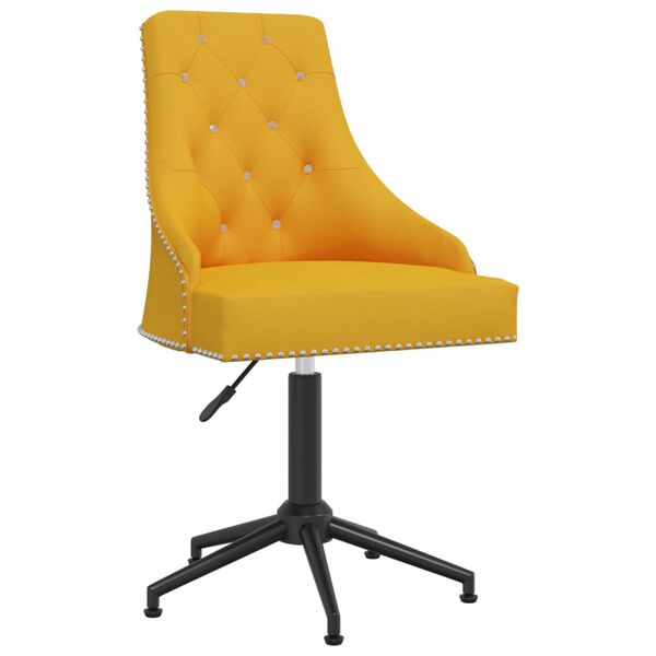 vidaXL Chaises pivotantes &agrave; manger lot de 2 Jaune Velours