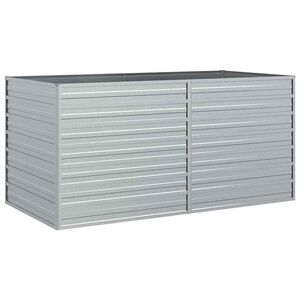 vidaXL Lit sur&eacute;lev&eacute; de jardin 160x80x77 cm Acier galvanis&eacute; Argent&eacute;