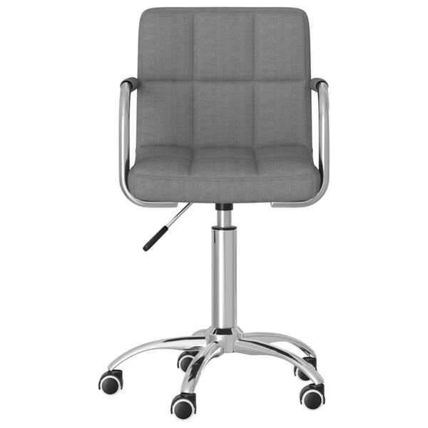 vidaXL Chaise pivotante de salle &agrave; manger Gris clair Tissu
