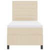 vidaXL Lit &agrave; ressorts avec matelas avec LED Cr&egrave;me 80 x 200 cm tissu