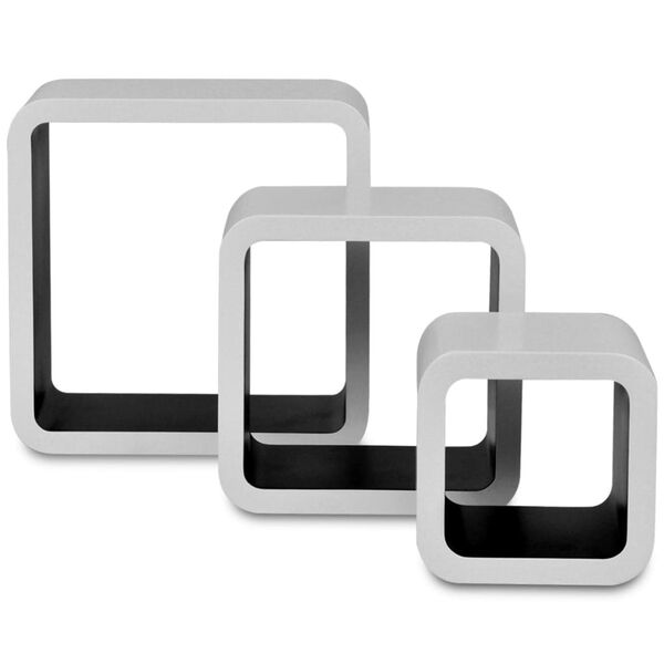 vidaXL &Eacute;tag&egrave;res murales Forme de cube 6 pcs Blanc et noir