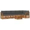 vidaXL Ensemble de canap&eacute; d'angle 7 pcs Naturel et Anthracite