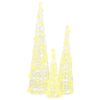 vidaXL Sapin de No&euml;l 3 pcs Blanc chaud 20 x 20 x 80 cm Acrylique