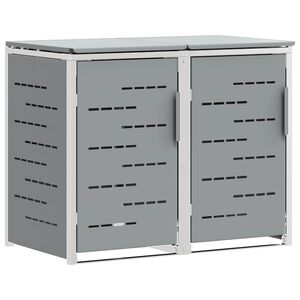 vidaXL Stockage de bac &agrave; d&eacute;chets Gris 138 x 77,5 x 112,5 cm