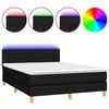 vidaXL Sommier &agrave; lattes de lit avec matelas LED Noir 140x190 cm Tissu
