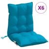 vidaXL Coussins de chaise &agrave; dossier bas lot de 6 bleu clair