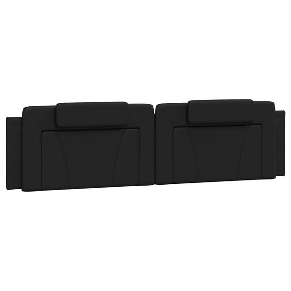 vidaXL Coussin de t&ecirc;te de lit Viana noir 200 cm similicuir