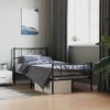 vidaXL Cadre de lit m&eacute;tal sans matelas avec pied de lit noir 90x200 cm