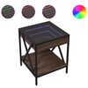 vidaXL Table basse avec LED Infinity ch&ecirc;ne marron 40x40x49 cm