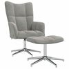 vidaXL Chaise de relaxation avec tabouret Gris clair Velours