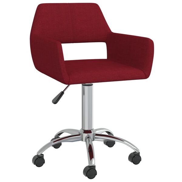 vidaXL Chaises pivotantes &agrave; manger lot de 4 rouge bordeaux tissu