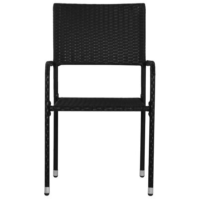 vidaXL Chaise à dîner de jardin empilable lot de 2 noir résine tressée