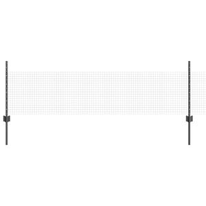 vidaXL Cl&ocirc;ture en fil soud&eacute; avec poteaux 100 x 0,5 m Gris Maille