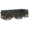 vidaXL Ensemble de canap&eacute; de jardin 8 pc Gris polyrotin