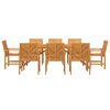vidaXL Ensemble de salle &agrave; manger pour jardin 9 pcs Marron