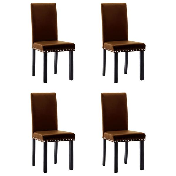 vidaXL Chaises &agrave; manger lot de 4 marron PVC