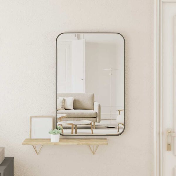 vidaXL Miroir mural Noir 40x60 cm Rectangulaire