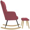 vidaXL Chaise &agrave; bascule avec repose-pied Rouge bordeaux Tissu