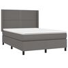 vidaXL Sommier à lattes de lit avec matelas Gris 140x190 cm Similicuir