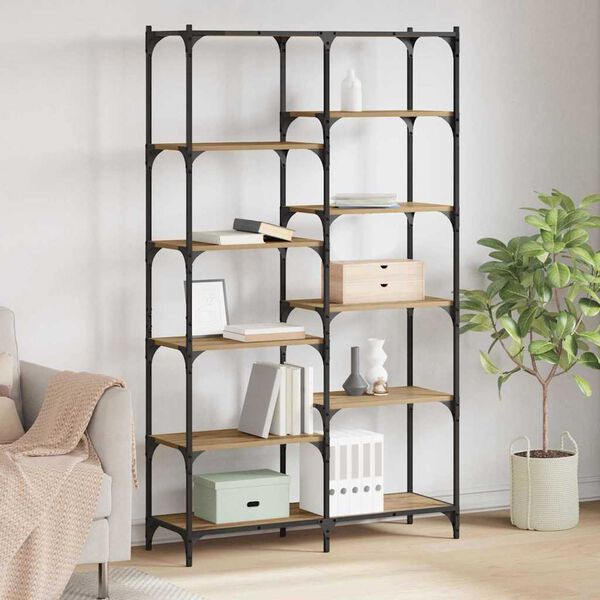 vidaXL &Eacute;tag&egrave;re ch&ecirc;ne artisanal 100 x 32 x 170 cm Bois d'ing&eacute;nierie