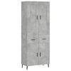 vidaXL Buffet haut Gris b&eacute;ton 69,5x34x180 cm Bois d'ing&eacute;nierie
