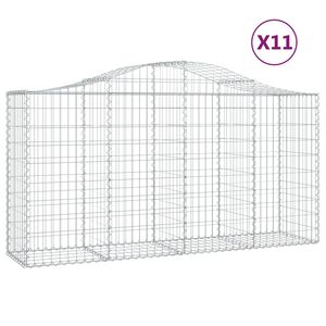 vidaXL Paniers &agrave; gabions arqu&eacute;s 11 pcs 200x50x100/120 cm fer galvanis&eacute;
