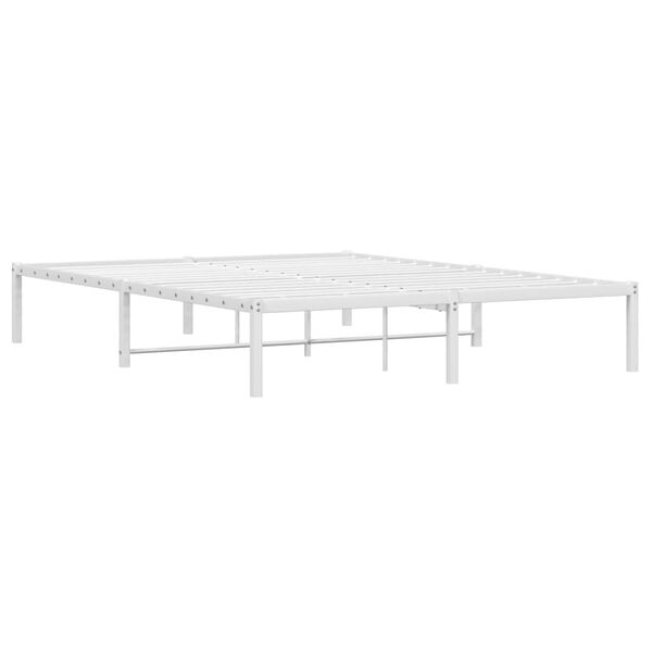 vidaXL Cadre de lit m&eacute;tal sans matelas blanc 160x200 cm