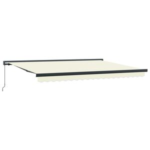 Auvent r&eacute;tractable 400 &times; 300 cm Toile et Aluminium Cr&egrave;me et gris