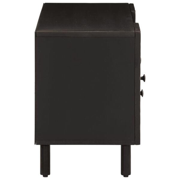 vidaXL Meuble TV noir 105x33x46 cm bois massif de manguier