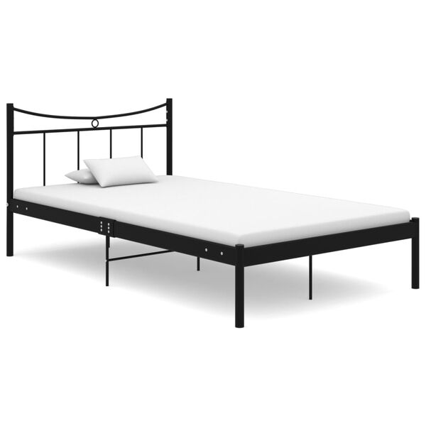 vidaXL Cadre de lit sans matelas noir m&eacute;tal 120x200 cm