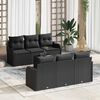 vidaXL Ensemble de canap&eacute; de jardin avec coussin 7 pcs Noir