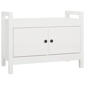 vidaXL Banc d'entr&eacute;e Blanc 80x40x60 cm Bois de pin massif