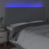 vidaXL T&ecirc;te de lit &agrave; LED Gris clair 200x5x118/128 cm Tissu