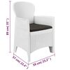 vidaXL Ensemble &agrave; d&icirc;ner d'ext&eacute;rieur 5 pcs Plastique rotin Blanc