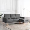 vidaXL Canap&eacute; &agrave; 3 places avec repose-pied Gris clair Tissu