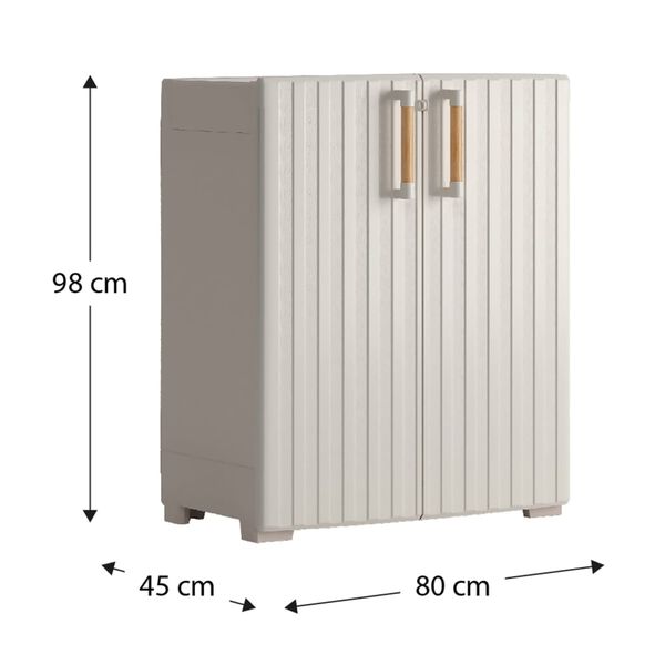 Keter Armoire de rangement basse Groove beige et sable