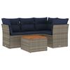 vidaXL Salon de jardin 5 pcs avec coussins gris r&eacute;sine tress&eacute;e
