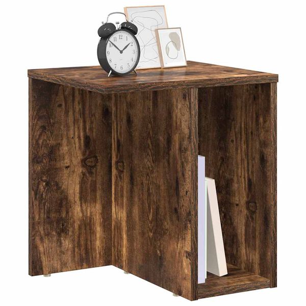 vidaXL Table d'appoint Ch&ecirc;ne fum&eacute; 37 x 32 x 40 cm Bois d'ing&eacute;nierie
