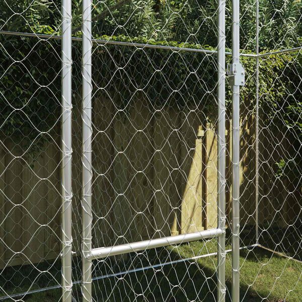 vidaXL Cage pour chien avec toit Argent&eacute; 400 x 200 x 256 cm