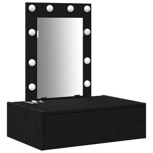 vidaXL Table de Toilette Noir 60 x 40 x 70 cm Bois d'ing&eacute;nierie